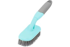 KUFUNG Scrub Brush, Cleaning Shover Scrubber with Ergonomic Handle Bristles for Bathroom Shower Sink Carpet Floor (9 inch, Blue)