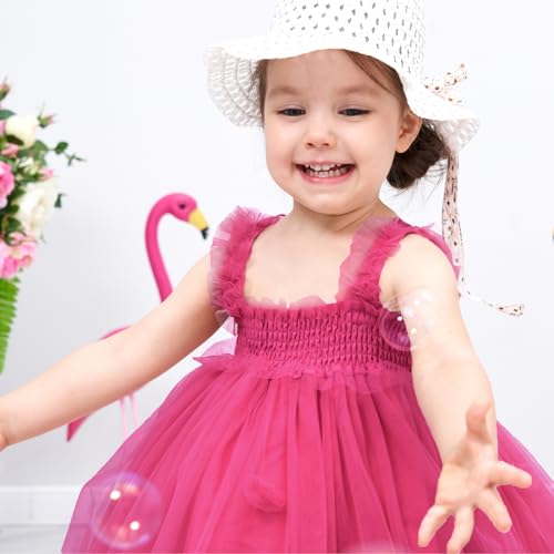 Miipat Dresses for Babies Girls Butterfly Tulle Sleeveless Little Girl Princess Dress Birthday Party Wedding Flowers Girl Dress