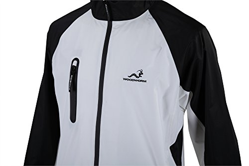 Woodworm Golf V2 Mens Waterproof Jacket and Pants Golf Rainsuit White Medium - Thumbnail 2