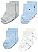 Petit Lem Baby Boys 4 Pack Socks, Light Blue, Newborn/3 Months