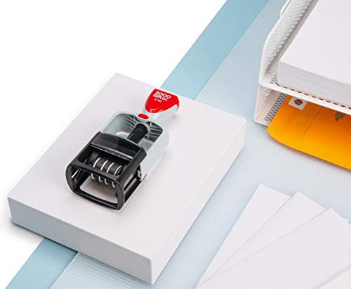 2000 PLUS 4-In-1 Date and Message Stamp, Self-Inking, ENTERED, PAID, RECEIVED, FAXED, 1-3/4" x 1-1/8" Impression, Red and Blue Ink (032519) - Thumbnail 2