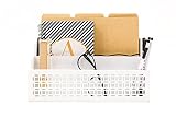 Blu Monaco Wooden Mail Organizer - 2 Tier White Desk Organizer - with Cutout Trellis Design - Rustic Country Letter Sorter - Kitchen Counter Organizer File Folder Holder