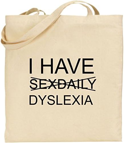hiusan I Have Sexdaily Dyslexia Funny Tote Bag Canvas Bag Shopping Bags Shopper Totes Christmas Gifts Funny Gifts,for Dad,for Mom,for Women