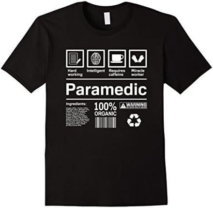 Mens Paramedic Contents T-Shirt | Funny Paramedics Gift XL Black