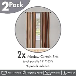 Ambesonne Striped Window Curtains Pack of