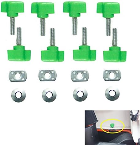 Sporthfish 8pcs/Set Hard Top Quick Removal Fastener Thumb Screw Kit for Jeep Wrangler YJ TJ JK JKU Sports Sahara Freedom Rubicon X & Unlimited X 2/4 Door 1995-2016 (Green)