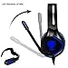 Anksono Stereo Gaming Headset for PS4, Xbox One, Nintendo Switch, 3.5mm Wired Bass Noise Cancelling Over-Ear Headphones with Mic, LED Lights and Volume Control for Laptop PC Mac iPad Games, Bluethumb 2