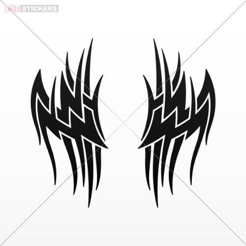 Decal Vinyl Stickers Nice Racing Design Lines Car Doors Helmet Truck Motorcycle Size: 5 X 2.3 Inches Black