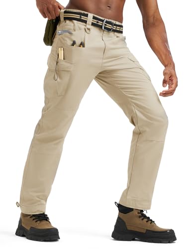 TBMPOY Men's Outdoor Tactical Pants Khaki