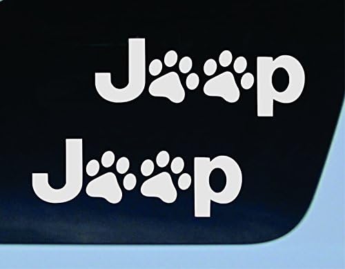 GET 2 Jeep Paw GRAY 5.5" vinyl decal puppy kitten cat dog wrangler rubicon fender jk cj yj xj jk tj jeep Car Auto Window Sticker