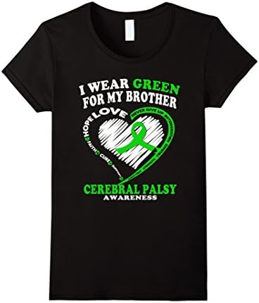 Women's Cerebral Palsy Shirt - I Wear Green For My Brother Medium Black