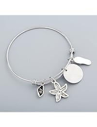 SEIRAA The Beach is My Happy Place - Pulsera expansible de acero inoxidable para amantes de la playa