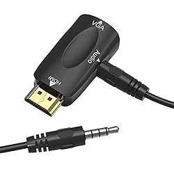 HDMI to VGA Adapter Converter with 3.5mm Audio Jack