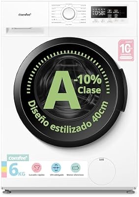 ' Lavadora 6kg, Ultradelgado 40cm, Clase A-10%, 1200RPM, CFP01EW60W