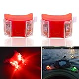 Botepon 2Pcs Boat Kayak Navigaton Light Safety Light Boating Light with 3 Modes for Riding Sailing Runing Climbing Red