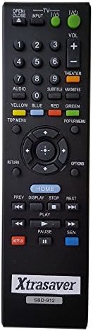 Xtrasaver New Replacement Control for Sony Blu-Ray DVD Remote SBD-912 for BDP-S570 BDP-S470 BDP-S270
