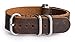 OhFlash 20mm [Rough Vintage Esspresso Leather] Zulu Leather G10 NATO Militaty Watch Strap Band