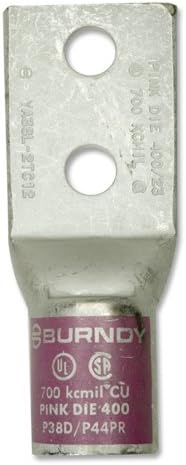 Ya38L-2Tc12 Burndy Lug Compression Type, Two Hole 700 Kcmil Pink