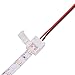iCreating 10mm 2 Pin LED Strip Connector with Pigtail (10pcs), 5050 Flexible Light Strip Solderless Clamp On Pigtail Adapter for 10mm Wide SMD 5050 5630 Single Color Flexible LED Strip Lights
