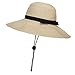 JOSENI Women Floppy Sun Beach Straw Hats Wide Brim Packable Summer Cap (Beige)
