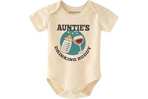 Auntie’s Drinking Buddy Baby Bodysuit Cute Funny Infant Romper Soft Cotton Newborn Outfit Aunt To Be Niece and Nephew Gift