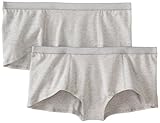 PACT Women's Everyday Boyshort 2-Pack, Heather Grey, Large