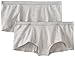 PACT Women's Everyday Boyshort 2-Pack, Heather Grey, Large