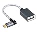 CableCreation Braided Micro USB OTG Adapter, Left Angle Micro USB to USB Female Adapter Compatible with Game Controller, Flash Drive, Mice & Keyboard, Tablet, Aluminum, Space Gray