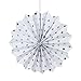 SUNBEAUTY Pack of 3 Tissue Paper Fans Collection Gold Dot Paper Fans Hanging Party Fans Decorations (White)