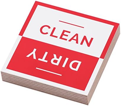 Clean Dirty Dishwasher Magnet - Wood Block - Red - 4"x4"