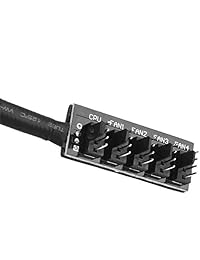 PWM - Hub de ventilador para PC de 5 vías con compartimento PWM, cable adaptador de concentrador para ventilador de sobremesa de 12 V, 4 pines y 3 pines, 14 pulgadas (2 unidades)