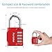 Puroma 2 Pack Combination Lock 4 Digit Outdoor Waterproof Padlock for School Gym Locker, Sports Locker, Fence, Toolbox, Gate, Case, Hasp Storage (Red)