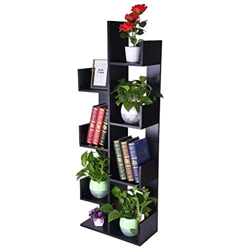 Puyujin Bookshelf, 8-Shelf Tree Bookshelf Bookcase Book Rack Display Storage Organizer Shelves - Shipped from the United States