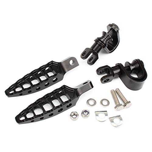 Motorcycle Highway Foot Pegs Engine Guard 45 Degrees Footpegs with Clamps 25-32mm Black For Touring Electra Glide Softail Dyna Universal