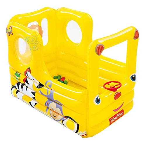 Learner School Bus Inflatable Play House Ball Pit with Balls, Age: 2+, 54 x 38 x 38 in, by Azaleahome