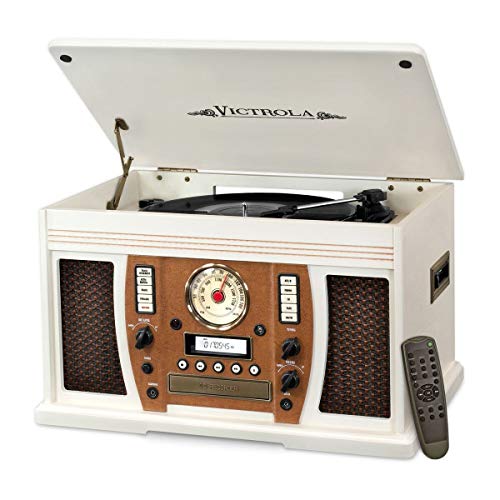 Victrola Aviator: 8-in-1 Bluetooth turntable, White