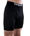 Apex Men's Merino Wool Boxer Briefs (Long) Moisture-Wicking Performance Underwear(Medium) Black