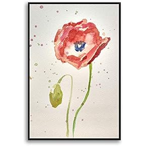 Framed Canvas Home Artwork Decoration Watercolor Painting Canvas Wall Art for Living Room, Bedroom - 16x24 inches