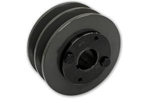 PRO-EDGE INDUSTRIAL PNEUMATICS AND CONTROLS Double Groove 3.05" Cast Iron Electric Motor " H " Pulley/Sheave, Bushing Included, for 3/8" and 1/2" Top Width 3L/A/AK/4L/4LK Section V Belt, 2 Groove (1" Shaft / 1.00 Bore, 2AK30H)