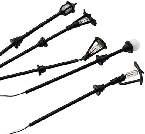 Sytauuan Dollhouse Decor,5Pcs Garden Ornament Fairy Miniature Streetlight Craft Plant Pot