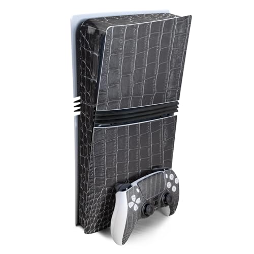 Gaming Skin Compatible with Sony PlayStation 5 PS5 Pro Bundle - Black Gator Ski…