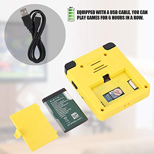Mini Handheld Game Console, 2.6 Inch HD Screen Classic Games Retro Games Player Compatible with for GBA/GBC/GB/FC/SFC/NEOGEO/CPS/PS1/ATARI(Yellow)