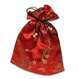 Protective Silk Mahjong Tile Bag (Red)