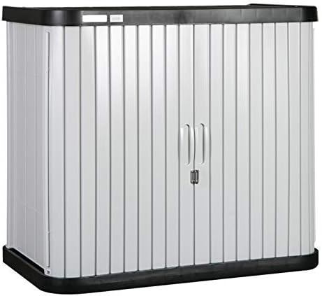 Hyrglizi Small Garden Shed Storage Cabinet Sliding Doors Lockable Bearing Weight About 100kg Large Capacity Tool Storage Locker Amazon Co Uk Kitchen Home