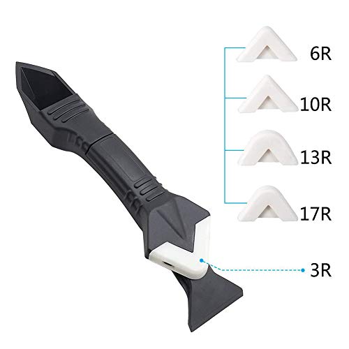 3 in 1 Silicone Caulking Tool Kit, 15 Pcs Caulk Remover and Finishing Tools Silicone Sealant Finishing Tool Grout Scraper Caulking Scraper Edge Tool for Bathroom Kitchen Window Sealing