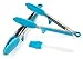 Best Premium SAHE Quality Silicone stainless steel kitchen Tong with built in stand (9 and 12 inch) set safe and sturdy bonus Brush use for serving salad as a turner of Appetizers Asparagus BBQ (Blue)