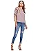 SweatyRocks Women's Casual Summer Tops Floral Embroidered Short Sleeve T Shirt Pink Medium