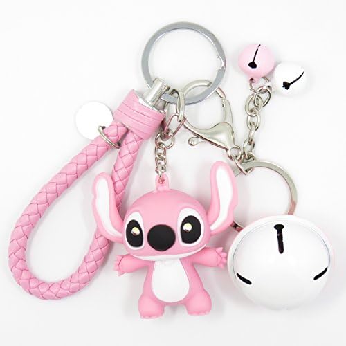Bat King Cute 3D Cartoon Alien Dog Key Chain Key Ring,Handbags Accessory,Portable Strip with Bell
