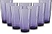 Circleware Drinking Glasses, Huge Set of 8, Heavy Base Highball Tumbler Beverage Ice Tea Cups, Home & Kitchen Entertainment Glassware for Water, Juice, Milk, Beer, Bar Decor, 17 0z, Plum Spectrum