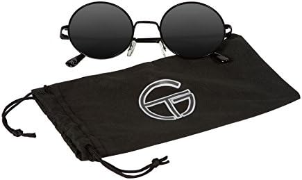 Gravity Shades Circular Frame Style Sunglasses, Black Tint